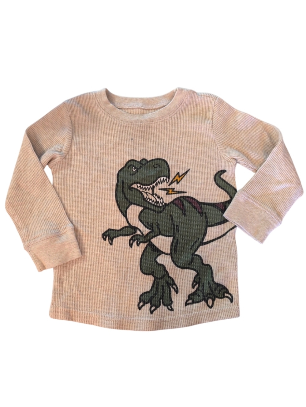 🍁2/$7🍁GARANIMALS Cream Dinosaur Thermal Long Sleeve Shirt